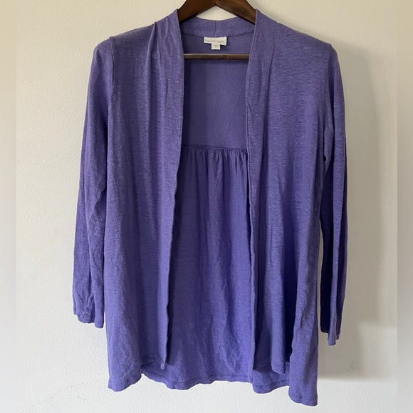 J. Jill Love Linen Open Front Lightweight Cardigan - Picture 1 of 7